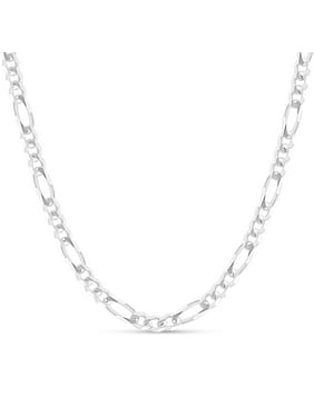 BERRICLE Italian Rhodium Plated Sterling Silver Flat Marina Fashion Chain Necklace 6.5mm 24 inch 